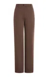 16arlington Junia Mid-rise Cotton-sateen Pants In Brown