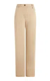 16arlington Junia Mid-rise Cotton-sateen Pants In Nude