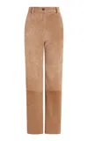 16arlington Junia Mid-rise Suede Pants In Nude