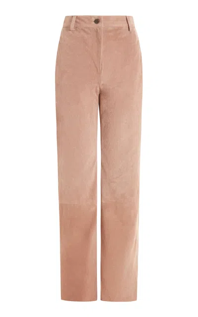 16arlington Junia Mid-rise Suede Pants In Pink