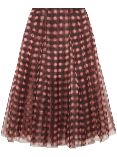 16arlington Kronos Midi Skirt In Red