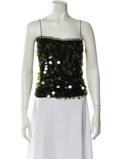 Pre-owned 16arlington Lace Pattern Square Neckline Crop Top In Multi