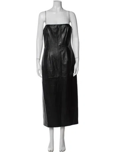 Pre-owned 16arlington Leather Midi Length Dress In Blue