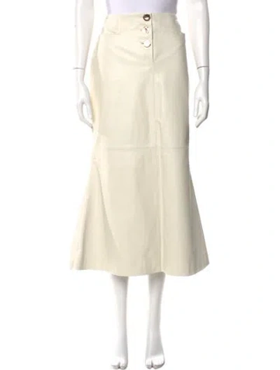 Pre-owned 16arlington Leather Midi Length Skirt In Neutral