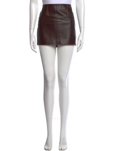 Pre-owned 16arlington Leather Mini Skirt In Brown