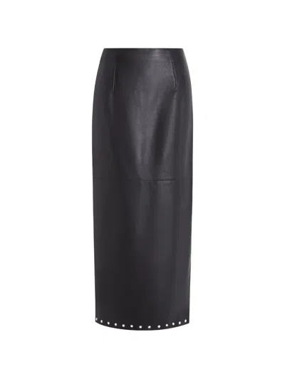 16arlington Lola アイレット レザースカート In Black