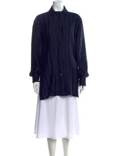Pre-owned 16arlington Long Sleeve Button-up Top In Blue
