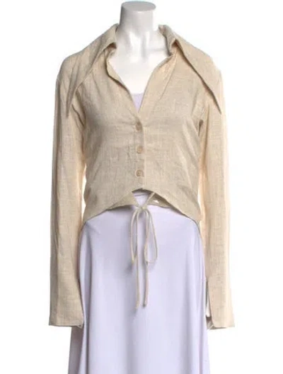 Pre-owned 16arlington Long Sleeve Crop Top In Neutral