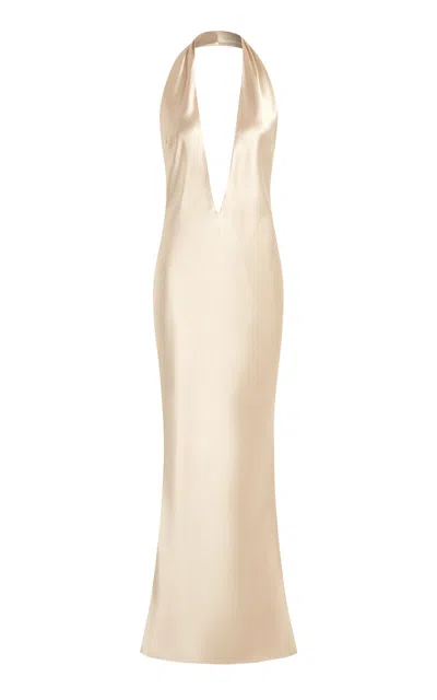 16arlington Maren Bias-cut Satin Gown In Nude