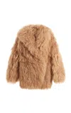 16arlington Maryam Oversized Mongolian Shearling Jacket In Nude