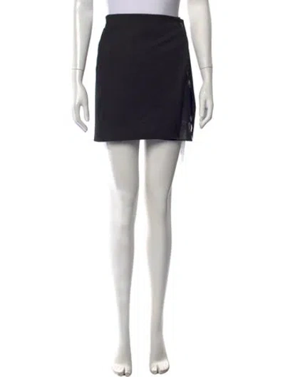 Pre-owned 16arlington Mesh Accents Mini Skirt In Black