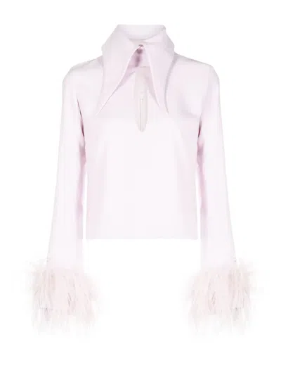 16arlington Michelle Feather-trim Top In Pink
