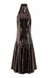 16arlington Mika Sequined Midi Dress In Brown