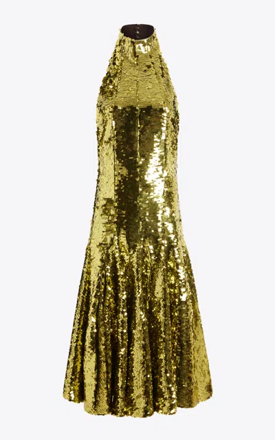 16arlington Mika Sequined Midi Dress In Green