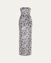 16arlington Minelli Devore Strapless Midi Dress In Purple