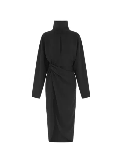16arlington Mis Knot-detail Midi Dress In Black