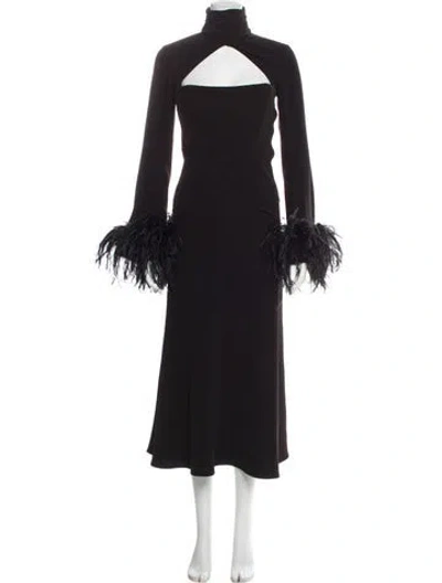 Pre-owned 16arlington Mock Neck Long Dress In Black
