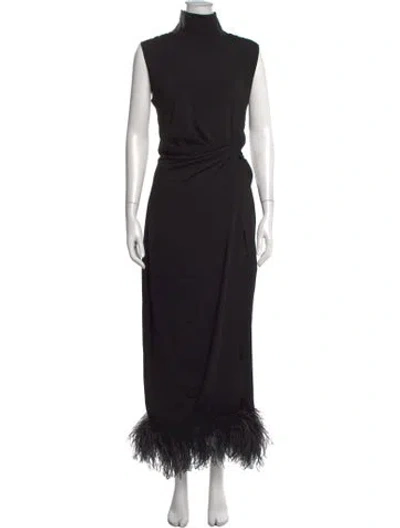 Pre-owned 16arlington Mock Neck Long Dress In Black