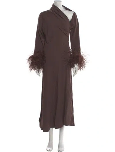 Pre-owned 16arlington Mock Neck Long Dress In Brown