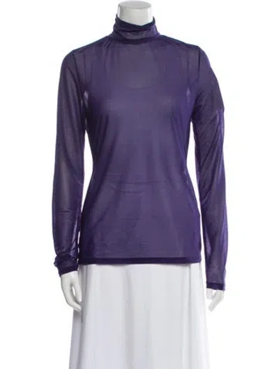 Pre-owned 16arlington Mock Neck Long Sleeve Top In Purple