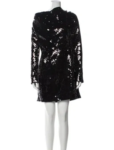 Pre-owned 16arlington Mock Neck Mini Dress In Black