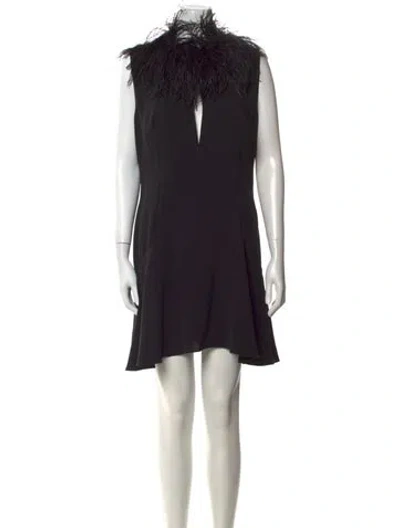 Pre-owned 16arlington Mock Neck Mini Dress In Black