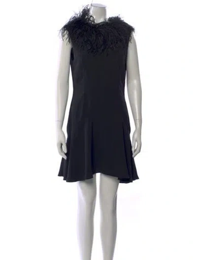 Pre-owned 16arlington Mock Neck Mini Dress In Black
