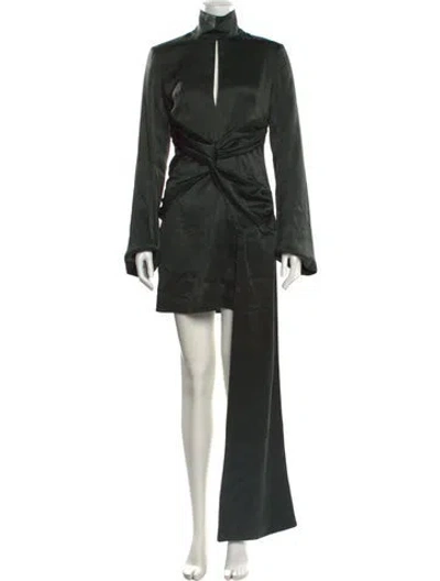 Pre-owned 16arlington Mock Neck Mini Dress In Green