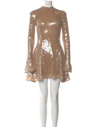 Pre-owned 16arlington Mock Neck Mini Dress In Neutral