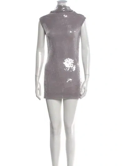 Pre-owned 16arlington Mock Neck Mini Dress In Purple