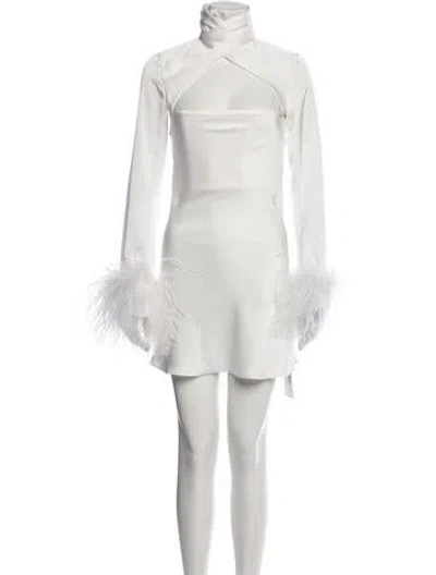 Pre-owned 16arlington Mock Neck Mini Dress In White