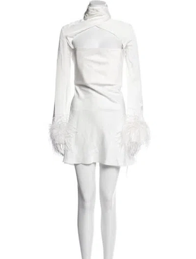 Pre-owned 16arlington Mock Neck Mini Dress In White