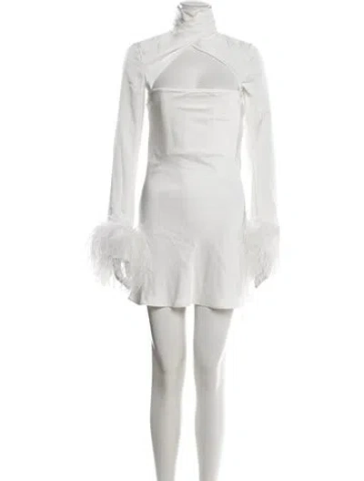 Pre-owned 16arlington Mock Neck Mini Dress In White