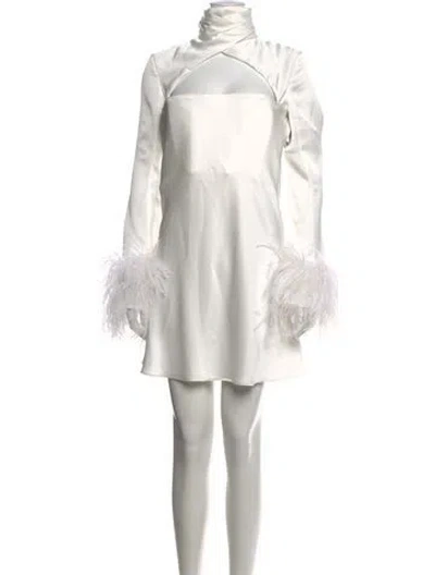 Pre-owned 16arlington Mock Neck Mini Dress In White
