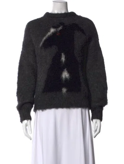 Pre-owned 16arlington Mohair Graphic Print Sweater In Black