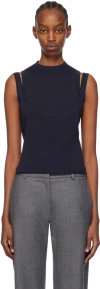 16arlington Supra Silk & Cotton Knit Crop Top In Ink