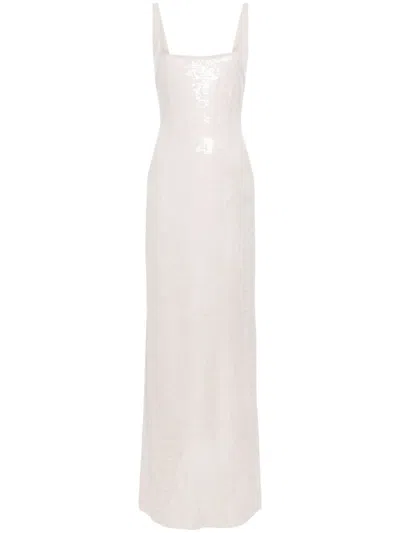 16ARLINGTON NEUTRAL ELECTRA SEQUIN-EMBELLISHED GOWN