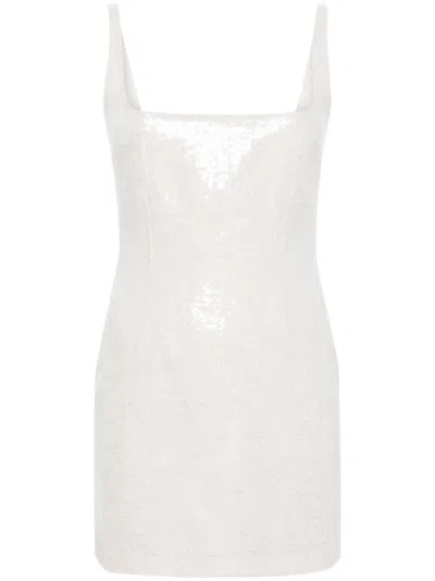 16arlington Neutral Sior Sequin-embellished Mini Dress In Neutrals