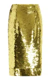 16arlington Nyla Sequined Midi Skirt In Green
