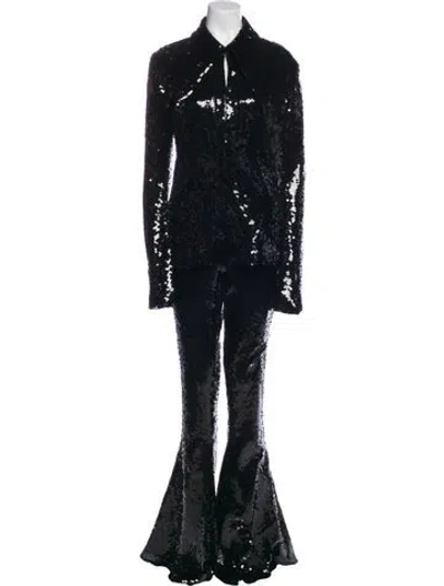 Pre-owned 16arlington Nylon Patterned Pant Set In Black