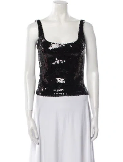 Pre-owned 16arlington Nylon Square Neckline Top In Black