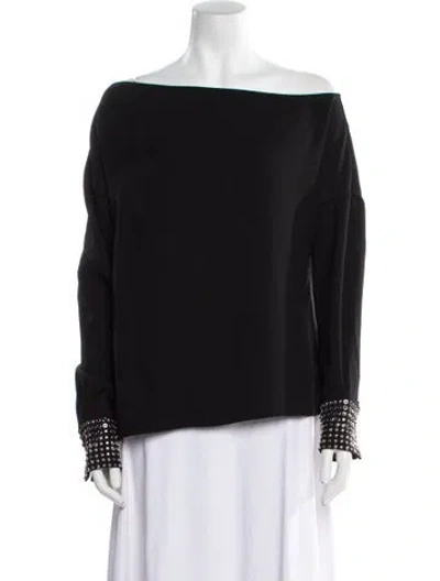 Pre-owned 16arlington Off-the-shoulder Long Sleeve Blouse In Black