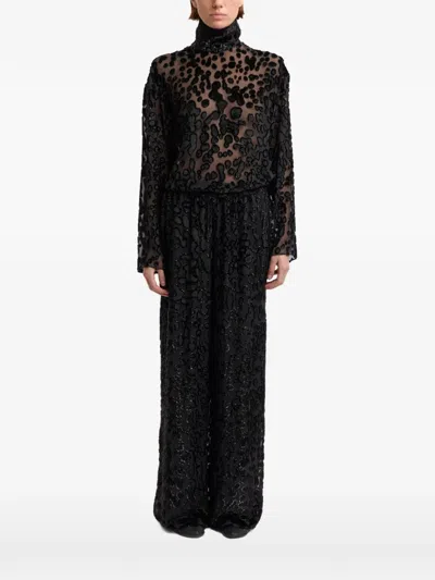 16arlington Olall Devoré-effect Top In Black