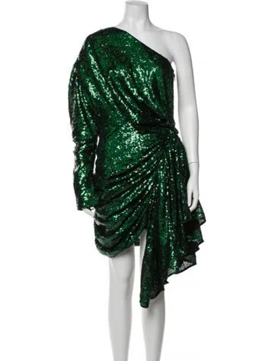 Pre-owned 16arlington One-shoulder Knee-length Dress In Green