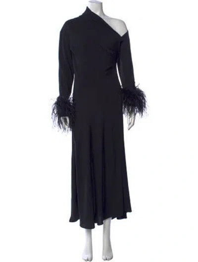 Pre-owned 16arlington One-shoulder Long Dress In Black