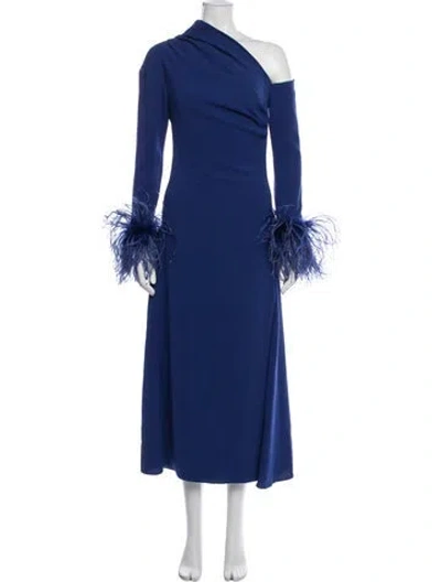 Pre-owned 16arlington One-shoulder Long Dress In Blue
