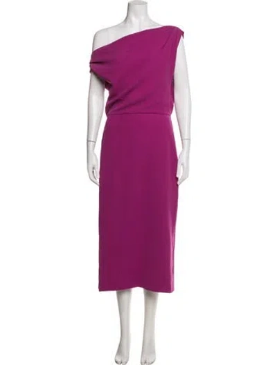 Pre-owned 16arlington One-shoulder Midi Length Dress In Pink