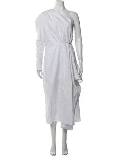 Pre-owned 16arlington One-shoulder Midi Length Dress In White