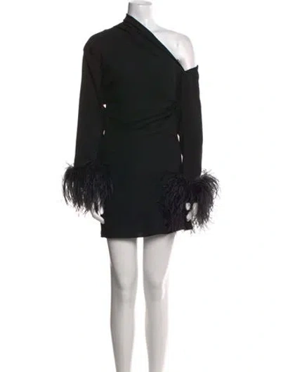 Pre-owned 16arlington One-shoulder Mini Dress In Black