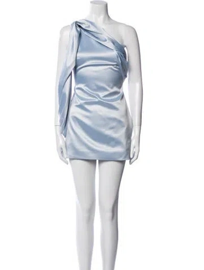 Pre-owned 16arlington One-shoulder Mini Dress In Blue